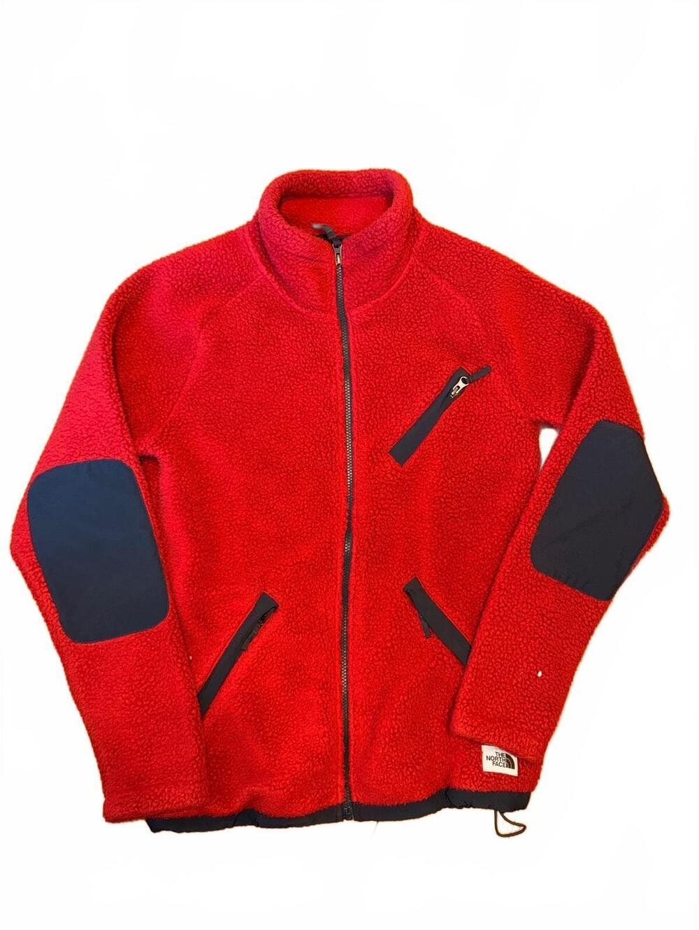 The North Face Utility Fleece Jacket Red Full Zip Size S – Very Good